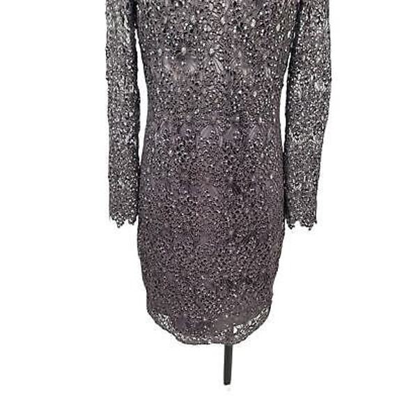 Kay Unger Dress Silver Shimmer Sequin Womens Size 6 Wedding Party Cruise Holiday - Picture 13 of 13